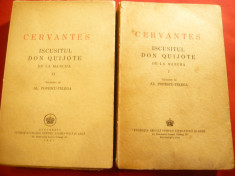 Cervantes - Iscusitul Don Quijote de la Manca -vol.1+2 Ed.Fundatia Reg.1944-1945 foto
