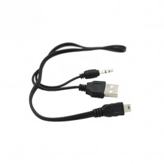 Cablu aux mini USB + jack 3.5mm la USB 2.0 pentru incarcare boxa portabila foto