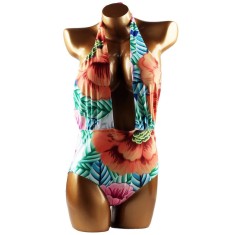 Costum de baie intreg floral multicolor