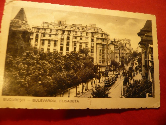 Ilustrata Bucuresti - Bdul Elisabeta ,circulat 1935 , Ed.Socec