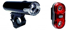 Set iluminare bicicleta ? far LED de 1 W si stop 2 LED-uri de 0.5 W - Nou foto