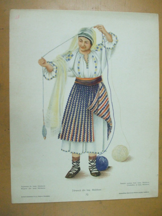 Iasi Moldova costum popular taranca ie fusta opinci ghem fus acoperamant cap