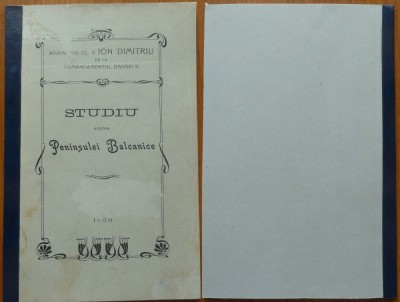 Ion Dimitriu , Comandam. Diviziei II , Studiu asupra peninsulei balcanice , 1906 foto