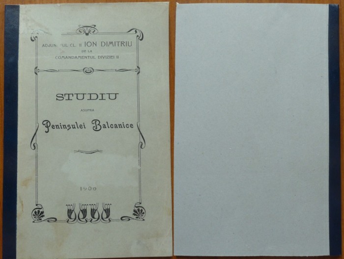 Ion Dimitriu , Comandam. Diviziei II , Studiu asupra peninsulei balcanice , 1906