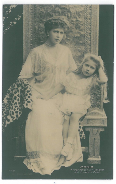 3593 - Regina Maria, Queen MARY &amp; Princess MARIA, Regale - old postcard - unused