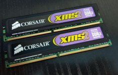 Kit 2GB DDR2 Desktop,1GBx2,Corsair XMS2,Radiator,675Mhz,PC2-5400,CL4 foto