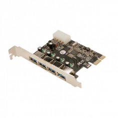 Card PCI-e Adaptor la 4x USB3.0 si 1x Molex alimentare, chipset VIA VL805 foto