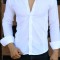 Camasa de in barbati - guler tunica - tip zara - alba - slim fit - casual