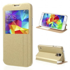 Husa Samsung Galaxy S5 Book Type View Gold foto