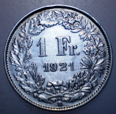 C.273 ELVETIA 1 FRANC 1921 ARGINT 5g foto