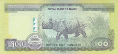 Bancnota Nepal 100 Rupii 2012 - P73 UNC ( nou: NEPAL RASTRA BANK in engleza ) foto