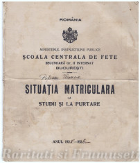 CARNET NOTE 1925-1926, DEOSEBIT foto