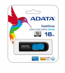 FLASH DRIVE USB A-DATA 16GB UV128 BLACK/BLUE foto