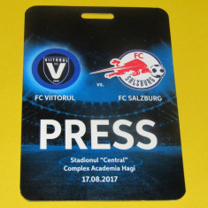 Acreditare meci fotbal FC VIITORUL - RED BULL SALZBURG (17.08.2017)