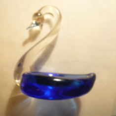 Scrumiera - Lebada - sticla bicolor , h= 11,5 cm