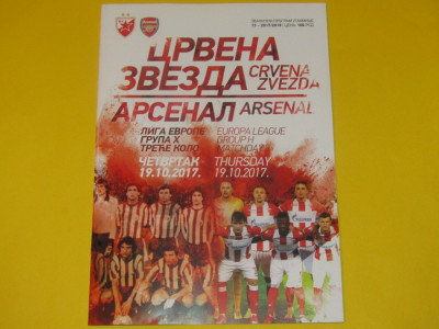 Program meci fotbal STEAUA ROSIE BELGRAD - ARSENAL LONDRA (19.10.2017) foto