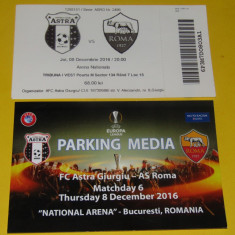 Bilet meci fotbal + parking ASTRA GIURGIU - AS ROMA (08.12.2016)