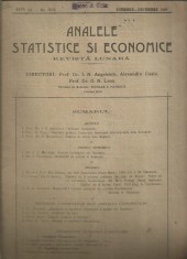 Revista ANALELE STATISTICE SI ECONOMICE - nr.11-12/1920, Bucuresti foto