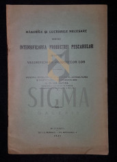 GRIGORE ANTIPA (DOCTOR), MASURILE SI LUCRARILE NECESARE PENTRU INTENSIFICAREA PRODUCTIEI PESCARIILOR, BUCURESTI, 1935 foto
