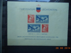1936 Liechtenstein Mi - bloc 2 Cu guma si sarniera* foto