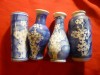 Set 4 vaze pt o floare portelan pictat alb-albastru h=10 cm