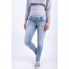 Blugi Mama Licious Frey Wrinkle Slim Light Blue Denim foto