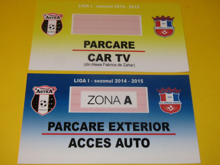 Acces parking meci fotbal ASTRA GIURGIU - OTELUL GALATI (sezonul 2014/2015)