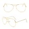 Ochelari lentila transparenta protectie model aviator aurii
