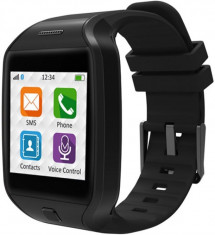 Smartwatch MyKronoz ZeTel, Transflective Capacitive touchscreen, Bluetooth, Bratara silicon, 2G (Negru) foto