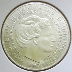 Danemarca moneda argint 10 kroner 1972 - BU in cartonas foto