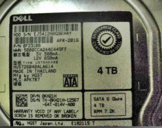 Hard Disk HGST DELL 7K6000 4TB , 7200rpm SATA3, 128MB CACHE- Nou foto