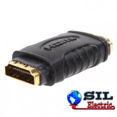 Adaptor HDMI mama - HDMI mama cu contacte aurite foto