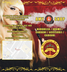 Narghilea AMY DELUXE Accesorii carbuni coco boss amy furtun aroma shisha foto