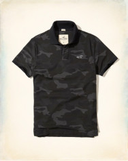 Tricou Hollister Polo mas M camo negru -REDUCERE FINALA!! foto