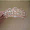 Diadema / coroana / tiara mireasa aurie roz cu cristale tip Swarovski