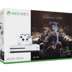 Consola Microsoft Xbox One Slim 500Gb Alb + Joc Shadow Of War (Download Code) foto