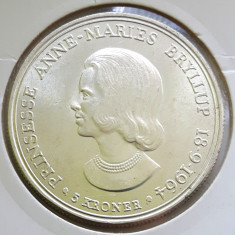 Danemarca moneda argint 5 kroner 1964 - BU in cartonas foto