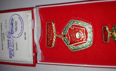 Ungaria - Medalie fruntas, cu miniatura si certificat, in etui foto
