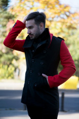 Palton barbatescBlack Red. NEW COLLECTION!!! foto