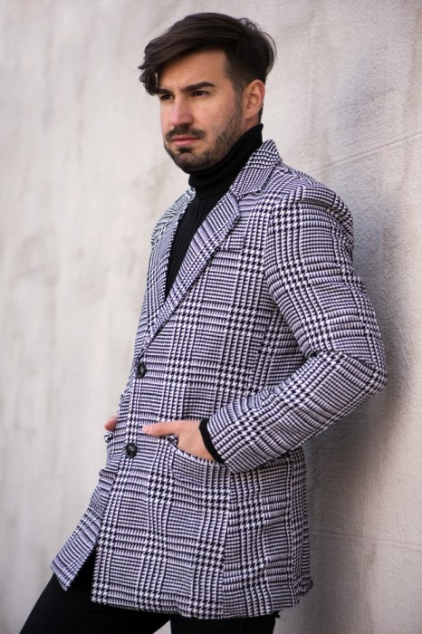 Sacou Blazer Palton Black White. NEW COLLECTION foto mare Sacou Blazer Palton Black White. NEW COLLECTION foto mare