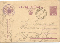 (A) carte postala(militara)- Carol al II lea 1 leu violet foto