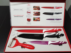 Set de 3 cutite royalty line +1 ceramic peeler noi la cutie foto