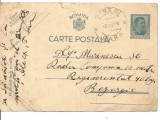 (A) carte postala(militara)- Carol al II lea 4 lei albastru, Circulata, Printata