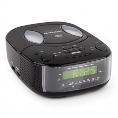 Auna legenda BK ceas radio cu CD player FM / AM AUX alarma dubla negru foto