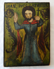 Sfantul Ioan Botezatorul icoana veche pe lemn foto
