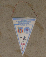 fanion Steaua - FC Rangers,Cupa Campionilor Europeni,TURUL III-02.03.1988 foto