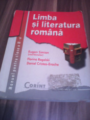 MANUAL LIMBA SI LITERATURA ROMANA CLASA XI EUGEN SIMION EDITURA CORINT foto