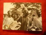 Ilustrata - Ansamblu Folcloric din Guineea , circ 1957 la Bucuresti, Circulata, Fotografie