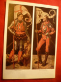 Ilustrata Sf.Gheorghe si Sf. Eustache - pictura dupa Durer