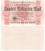 (1) BANCNOTA GERMANIA - CAILE FERATE FRANKFURT - 100 MILLIARDEN MARK 1923 - AUNC